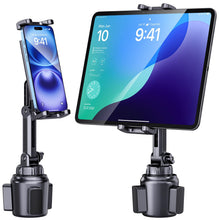 Carica l'immagine nel visualizzatore di Gallery, Cup Holder Telefono Tablet Mount per Auto, Camion, Supporto girevole a 360° e braccio regolabile, compatibile con iPad d