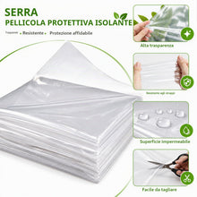 Carica l'immagine nel visualizzatore di Gallery, 3*4m Telo Serra Trasparente, Film in Plastica per Serra e Copertura Piante, Protezione dal Freddo Invernale e dal Sole, 