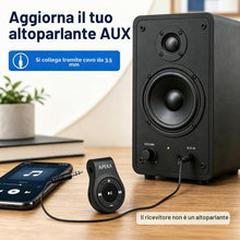Carica l'immagine nel visualizzatore di Gallery, APEKX Adattatore audio Bluetooth per cuffie, cuffie, altoparlante, ricevitore wireless con microfono per chiamate in viv