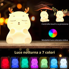 Carica l'immagine nel visualizzatore di Gallery, Diboniur Luce Notturna Bambini, Luce Notturna Neonato Ricaricabile, Controllo Touch a 7 Colori, Silicone Lampada Notturn