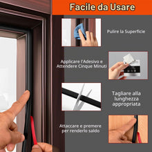 Carica l'immagine nel visualizzatore di Gallery, Vinabo Guarnizione Porta Finestra Tipo D 6 m Nera, Paraspifferi