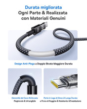 Carica l'immagine nel visualizzatore di Gallery, Baseus Cavo USB C con Display Digitale, Cavo di Ricarica Rapida da Tipo C a C da 100 W con 480 Mbps, Cavo intrecciato, C