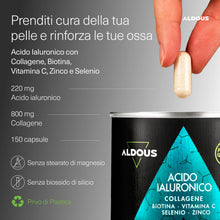 Carica l'immagine nel visualizzatore di Gallery, Collagene e Acido Ialuronico 220 mg - 150 Capsule con Vitamina C, Biotina