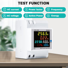 Carica l'immagine nel visualizzatore di Gallery, DEWIN Contatore Energia Elettrica Monofase, 6 in 1 Multifunzione Misuratore Consumo Elettrico 100A AC 40-300V Wattmetro 