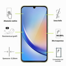 Carica l'immagine nel visualizzatore di Gallery, Vetro Temperato per Samsung Galaxy A34 5G [2 Pezzi] Vetrino Protettivo Pellicola Protezione Schermo