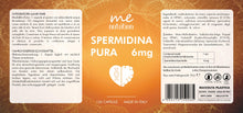 Carica l'immagine nel visualizzatore di Gallery, Spermidina Pura Alto Dosaggio | 6mg per dose | 120 capsule | Supporto Cellulare Anti-Age con Benefici per Cuore, Cervell