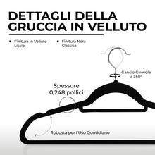 Carica l'immagine nel visualizzatore di Gallery, Utopia Home Grucce Velluto con barra cravatte (Nero, Set da 50)