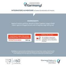 Carica l'immagine nel visualizzatore di Gallery, Vitarmonyl Maca - Adattogeno e Stimolante Naturale - 60 Compresse
