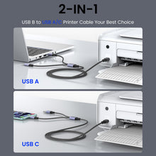 Carica l'immagine nel visualizzatore di Gallery, MOSWAG Cavo Della Stampante USB Cavo per Stampante 2 in 1 1M