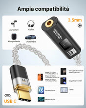 Carica l'immagine nel visualizzatore di Gallery, MoKo Adattatore Cuffie USB-C a 3,5mm, DAC Dongle Type-C a 3,5 Aux Jack