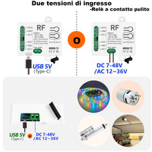 Carica l'immagine nel visualizzatore di Gallery, 433 Mhz RF Interruttore Remoto Wireless, DC 7V 12V 24V 36V 48V AC12V 24V 36V 10A 2 Canali Ricevitore Relè Con 2 Telecoma