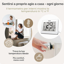 Carica l'immagine nel visualizzatore di Gallery, MEBUS 01074 Termometro digitale per interni ed esterni, Funzione minimo/massimo, Bianco