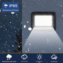 Carica l'immagine nel visualizzatore di Gallery, Faretto LED Esterno 2 Pezzi Potenti Faro a Esterni IP65 Impermeabile Super Illuminoso, Nero 20W 2000LM Faretti Led Lampa
