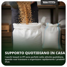 Carica l'immagine nel visualizzatore di Gallery, ToolSpace 50x Sacchi in Rafia Polipropilene 50×85 cm Sacchi Resistenti per Carico Pesante 25 kg Edilizia Cantiere Smalti