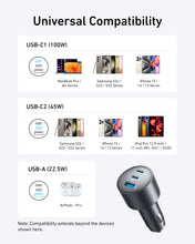 Carica l'immagine nel visualizzatore di Gallery, Anker Caricatore Auto USB C 167,5W 3 Porte