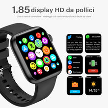 Carica l'immagine nel visualizzatore di Gallery, Smartwatch Uomo Donna, 1.85" Orologio Smartwatch con Chiamare/Rispondere, Molteplici modalità Sportive con Contapassi/So