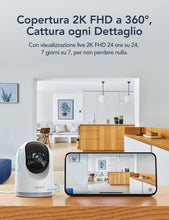 Carica l'immagine nel visualizzatore di Gallery, GNCC 2K Telecamera Wi-Fi Interno 2.4/5GHz Visione Notturna(Confezione da 1)