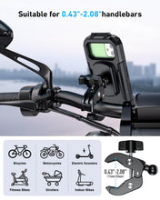 Carica l'immagine nel visualizzatore di Gallery, LUROON Porta Cellulare Moto, Universale Porta Cellulare da Bicicletta Impermeabile con Rotazione a 360°, Portatelefono M