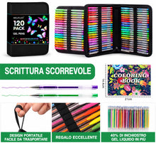 Carica l'immagine nel visualizzatore di Gallery, Melifluo Penne Gel Colorate Glitterate, Set da 120 Pezzi
