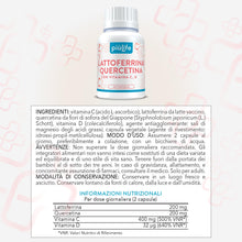 Carica l'immagine nel visualizzatore di Gallery, Lattoferrina 200 mg PiùLife con Quercetina - 60 Capsule