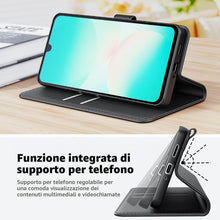 Carica l'immagine nel visualizzatore di Gallery, Cover per Samsung Galaxy A18/A17 4G/5G Libro in Pelle PU, [con 2 Pezzi Pellicola Vetro Temperato] Custodia Portafoglio A