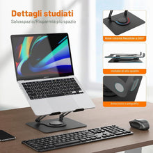 Carica l'immagine nel visualizzatore di Gallery, GRIFEMA Supporto PC Portatile, Laptop Stand con Base Girevole 360°