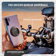 Carica l'immagine nel visualizzatore di Gallery, INTERPHONE - Pad Adesivo Universale per Custodie Smartphone - porta telefono moto - Sistema Modulare QUIKLOX - Supporto 