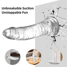 Carica l'immagine nel visualizzatore di Gallery, Dildo Trasparente Realistico – Consolatore da 20 cm Morbido e Flessibile con Forte Ventosa, Modello Anale per Principian