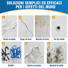 Carica l'immagine nel visualizzatore di Gallery, Stucco per Muro Bianco Pronto, 250g Stucco Muro per Buchi, Crepe, Sfogliature &amp; Graffiti, Con Patch per Cartongesso, Spa