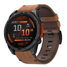 Carica l'immagine nel visualizzatore di Gallery, Cinturino in Pelle Compatibile con Garmin Fenix 8 51mm/Fenix 7X/7X Pro/6X/6X Pro/5X Plus/5X/ Fenix 3/3 HR, 26mm Cinturin