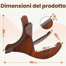 Carica l'immagine nel visualizzatore di Gallery, CAHAYA Stand Chitarra Supporto Pieghevole in Legno per Chitarra Acustica Classica Basso a Forma X Anti-Scivoloso NUOVO V