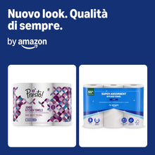 Carica l'immagine nel visualizzatore di Gallery, di Amazon Asciugamano da cucina super assorbente, 3 strati, 18 rotoli (6 confezioni da 3), 80 fogli per rotolo, certific