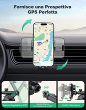 Carica l'immagine nel visualizzatore di Gallery, Glangeh 15W Caricatore Wireless Auto, [Ventosa+Clip+QC3.0] Automatico-Bloccaggio Ricarica Wireless Auto, Porta Cellulare
