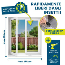 Carica l'immagine nel visualizzatore di Gallery, Hoberg Zanzariera con innovativo fissaggio magnetico | Zanzariera tagliabile individualmente fino a 150 x 130 cm, senza 