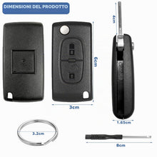 Carica l'immagine nel visualizzatore di Gallery, 2 Tasti Guscio per Chiave Auto CE0523 Compatibile con Peugeot 207 307 308 SW 3008 5008 Partner e Citroen C3 Picass C2 C4