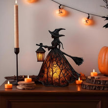 Carica l'immagine nel visualizzatore di Gallery, Lampada strega di Halloween, lampada da notte gotica con cappello da strega spettrale e luce calda, decorazioni di Hallo