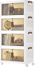 Carica l'immagine nel visualizzatore di Gallery, SONGMICS Scatole Portaoggetti, Organizer Pieghevole a 4 Livelli con Ruote
