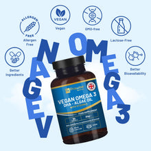 Carica l'immagine nel visualizzatore di Gallery, Prowise Vegan Omega-3 DHA da olio di alghe | 60 capsule molli con vitamina E | 400 mg di DHA + 10 mg di vitamina E | 100