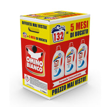 Carica l'immagine nel visualizzatore di Gallery, Omino Bianco Detersivo Lavatrice Igienizzante, 132 Lavaggi, 1760 ml x 3