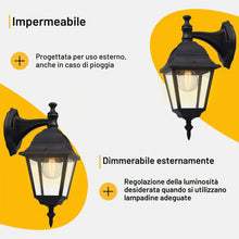 Carica l'immagine nel visualizzatore di Gallery, Brilliant 44282/06 Newport - Lampada da esterno in metallo e vetro, E27, 60 W, colore: Nero