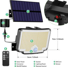 Carica l'immagine nel visualizzatore di Gallery, nipify Faretti Solari a Led da Esterno, [2 pezzi/310LED/3 Modes/270° Illuminazione] Luce Solare Led Esterno con con Sens