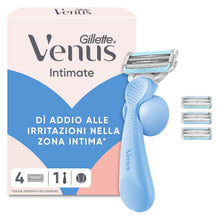 Carica l'immagine nel visualizzatore di Gallery, Gillette Venus Rasoio Donna Parti Intime + 4 Lamette di Ricambio