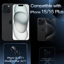 Carica l'immagine nel visualizzatore di Gallery, JETech Pellicola Protettiva Fotocamera per iPhone 15/15 Plus, Mezzanotte