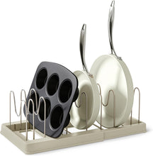 Carica l'immagine nel visualizzatore di Gallery, Amazon Basics Organizer per Pentole e Teglie, Include 10 Divisori, in Acciaio Inox, Espandibile da 31cm a 53cm