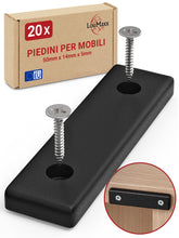 Carica l'immagine nel visualizzatore di Gallery, LouMaxx - Set di 20 piedini in plastica per mobili, dimensioni dei tacchetti 50 x 14 x 5 mm, tacchetti in plastica da av