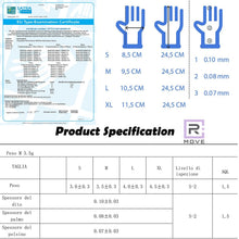 Carica l'immagine nel visualizzatore di Gallery, R MOVE 100 guanti in nitrile monouso neri M senza polvere, gloves ambidestri usa e getta per alimenti, non sterili, senz