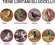 Carica l'immagine nel visualizzatore di Gallery, 80 m x 4,8 cm Nastro antiuccelli, nastro riflettente per dissuasione, nastro catarifrangente per uccelli