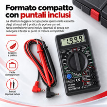 Carica l'immagine nel visualizzatore di Gallery, Topolenashop Multimetro Digitale DT830B con Display LCD e Puntali – Voltmetro Amperometro Ohmmetro, Tensione DC 1000V e 