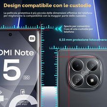 Carica l'immagine nel visualizzatore di Gallery, Locofun Pellicola Vetro Temperato per Xiaomi Redmi Note 15 5G/ Poco M8 e Protezione Lente Fotocamera, Durezza 9H Schermo