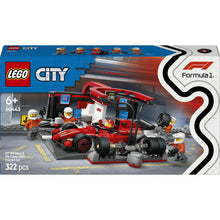 Carica l'immagine nel visualizzatore di Gallery, LEGO City Pitstop e meccanici con monoposto Ferrari F1-60443